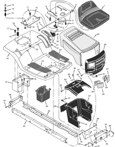 Part Location Diagram of F-020712L Murray Instruction Book & Parts List